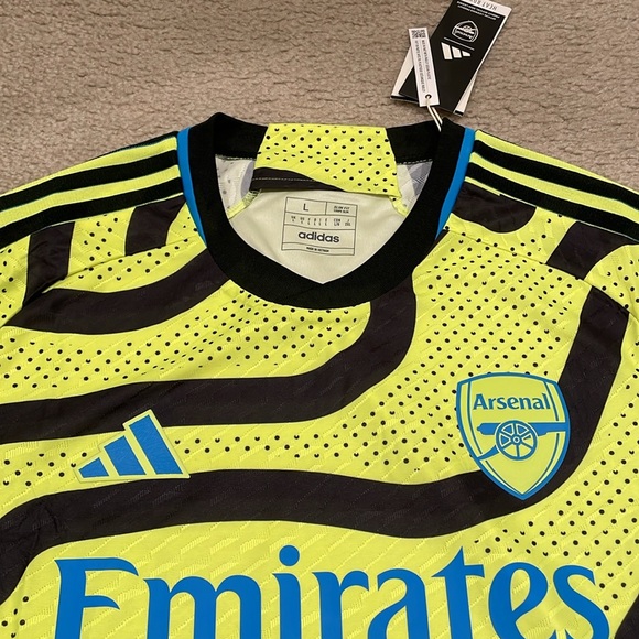 Arsenal adidas 2023/24 Away Authentic Patch Jersey - Yellow men L NWT - Picture 2 of 6